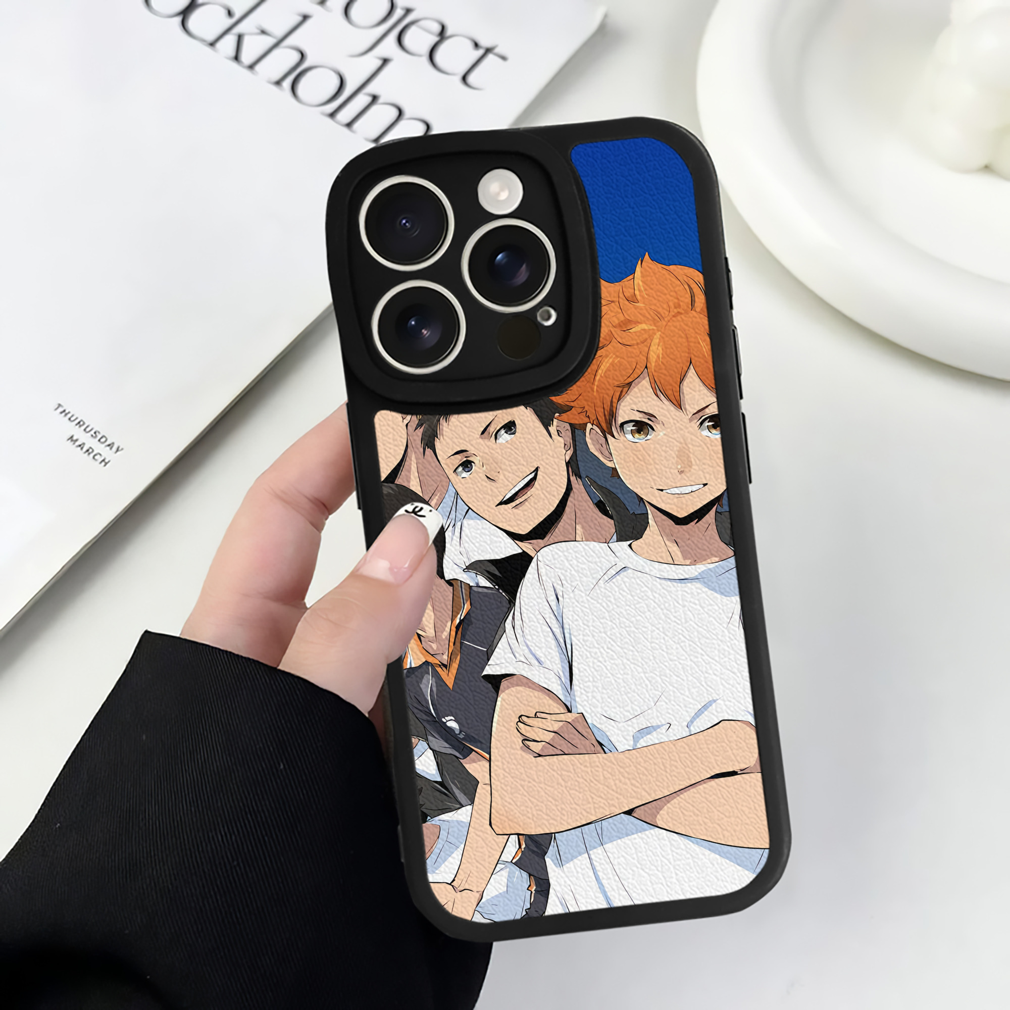 （画像用） ハイキュー!! Haikyu!! 【iPhone 16シリーズ対応】シリコンスマホケース（レザー調） 材質：シリコン